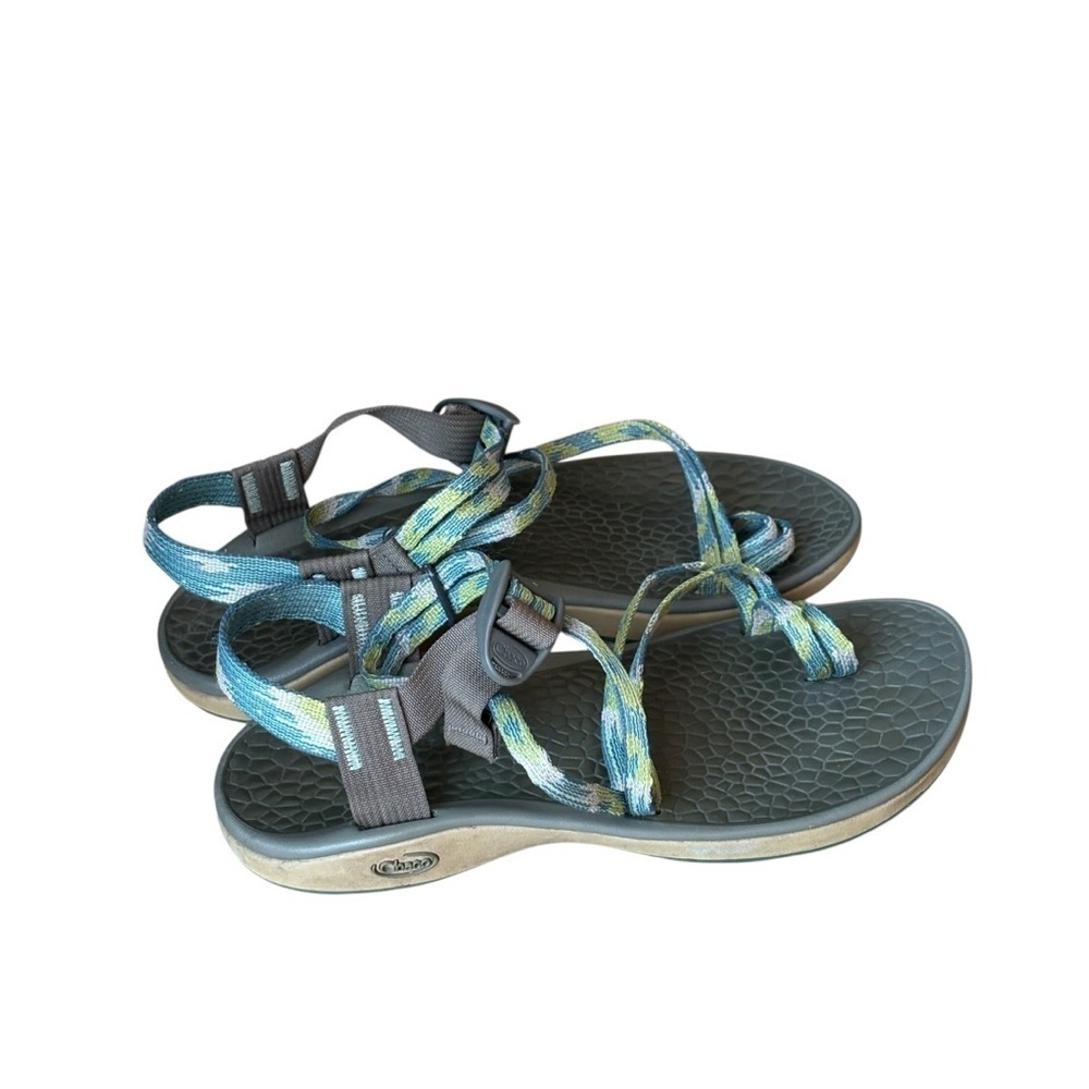 Chaco Z Cloud X2 Aqua Green Blue Toe Thong Sandals Size 9 Womens - Picture 4 of 8